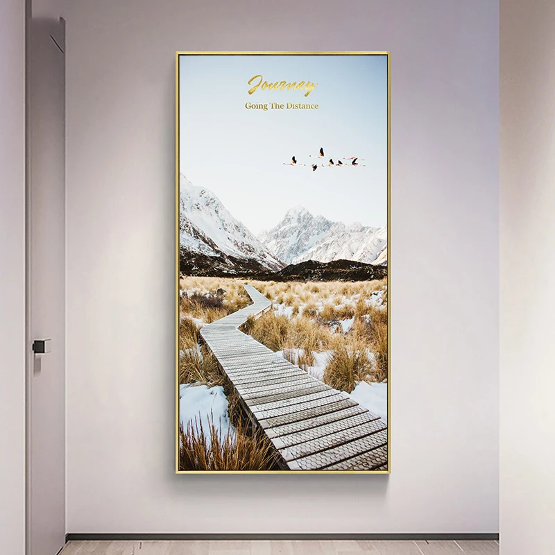 Скандинавская долина Lanscape настенный плакат на холсте и печать Абстрактная