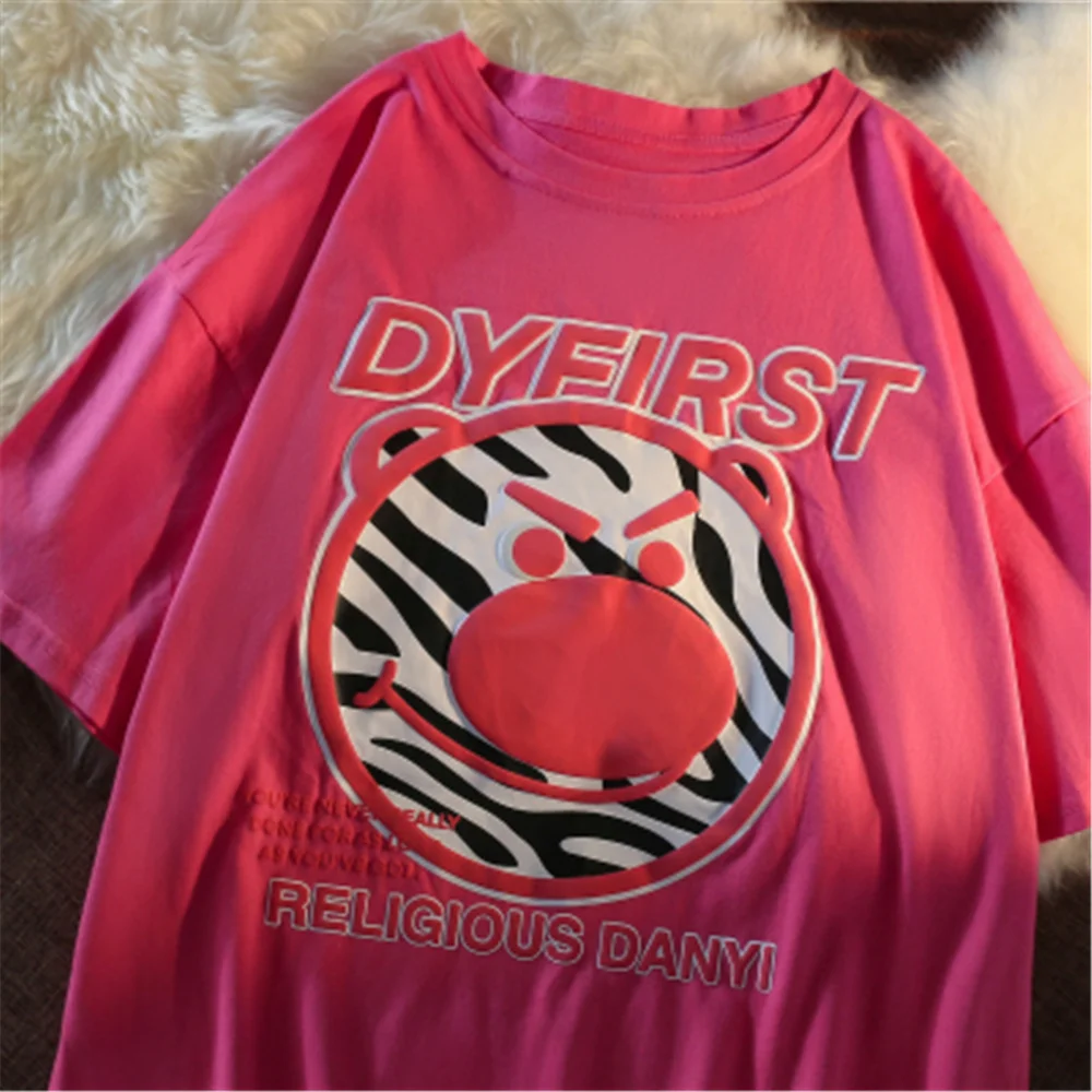 

Japanese Zebra Bear Short Sleeve Women T-Shirt Harajuku Sweet Summer Top Loose Fashion Casual All-match Bottoming Shirt