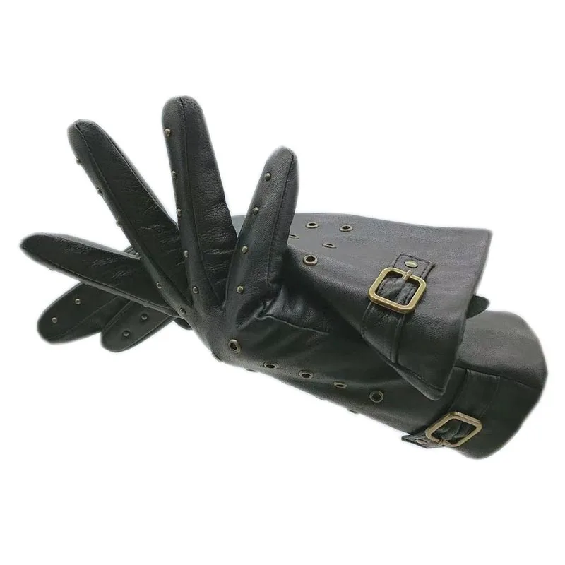 

Winter ladies gloves fashion new goat skin wool lining gloves leather warmth beautiful touch screen plus size 2021