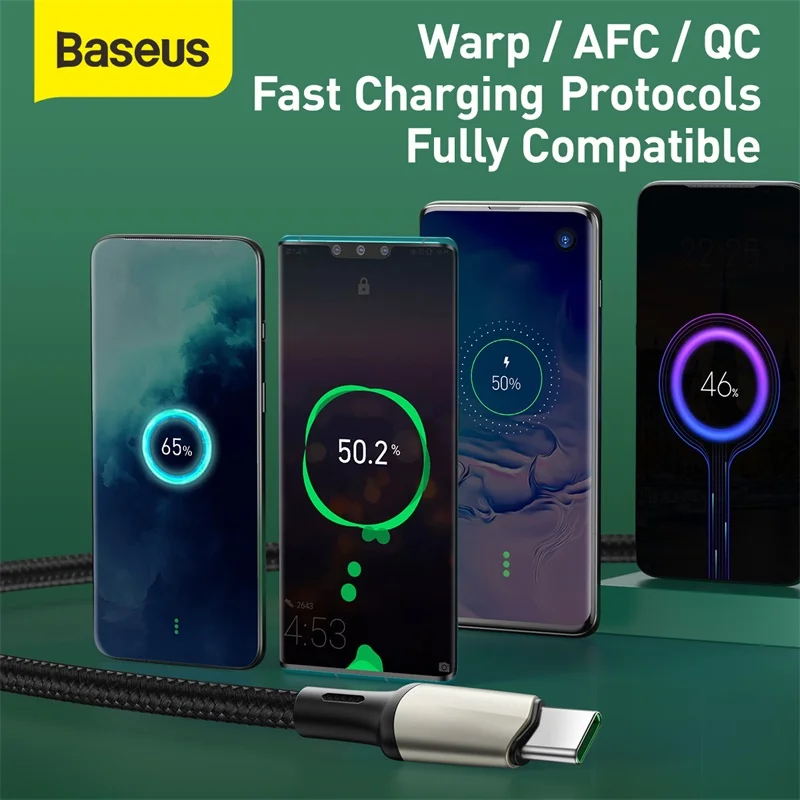 Зарядный кабель Baseus USB Type-C 5 А с поддержкой быстрой зарядки | Мобильные телефоны и
