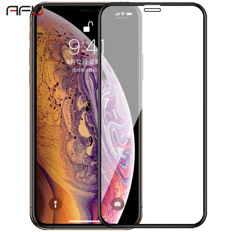 Защитное стекло AFY для iPhone X XS Max XR с полным покрытием экрана.