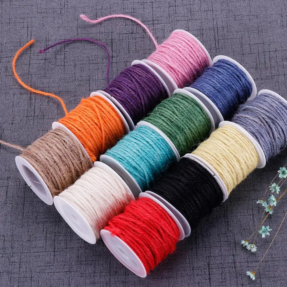 1 рулон 10 м цветной DIY ручной новый пеньковый шпагат веревка Подарочная коробка