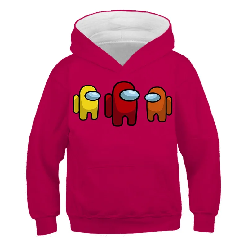 

American popular video game children's Hoodie Among Us boys and girls Plush printed Sweatshirt cartoon fun fake game winter cl