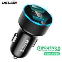 USLION Mini Dual USB Car Charger For Phone 24V3 Mobile Phone Charger For iPhone Fast USB Charger Adapter For Car For Tablets