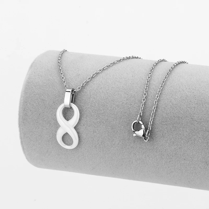 10 шт./лот бесконечность керамические женские ожерелье с подвеской простое