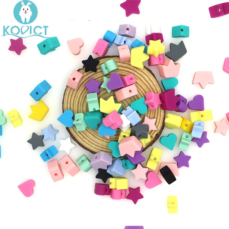 100/200/500 шт. силиконовые бусины в форме сердца|Детские прорезыватели| |