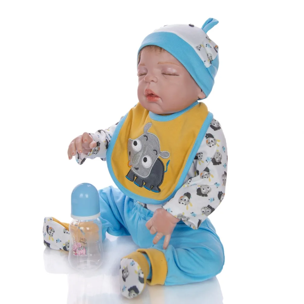 23 дюймов Boneca bebes кукла новорождённого полного тела силиконовые виниловые куклы Reborn Младенцы 57 см реалистичные куклы для новорожденных Игрушки для детей подарок