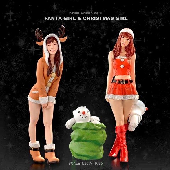

1/20 (80mm) Deer Beauty Girl & Christmas Girl Resin Soldier A-19735