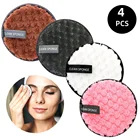 4 шт., многоразовые салфетки из микрофибры для снятия макияжа