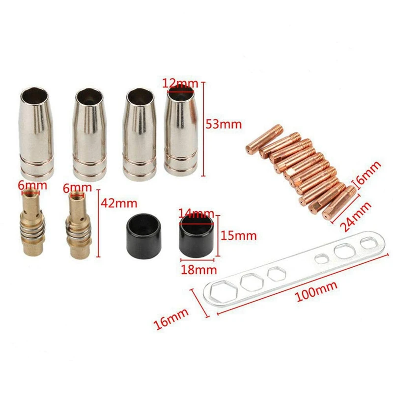 

MIG / Wear Parts Set Suitable for MB15 Wire Diameter 0.8 Mm Parts Gas Nozzle Nozzle Rod Current Nozzle M6 0.8 Mm