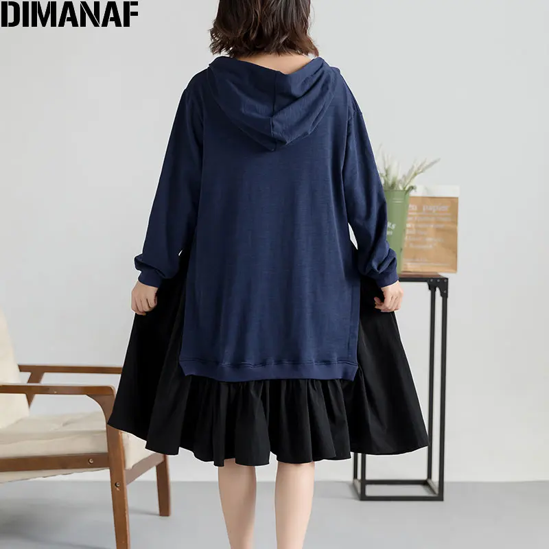 DIMANAF женское платье большого размера Осень Vestidos плиссированные шифоновые