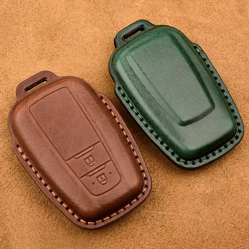 

Genuine Leather Car Key Cover For Toyota Camry Prius Corolla C-HR CHR RAV4 Avalon Land Cruiser Prado 2018 2019 2020 Remote Fob