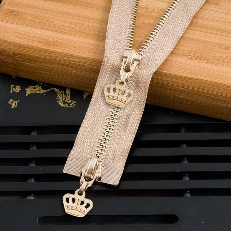 khakigold120cm 1 шт. 85 см 120 см 5# Корона металлическая молния экологически чистое открытое пальто куртки застежки-молнии для шитья одежды молнии DIY ремесло KY964 - Цвет: khakigold120cm