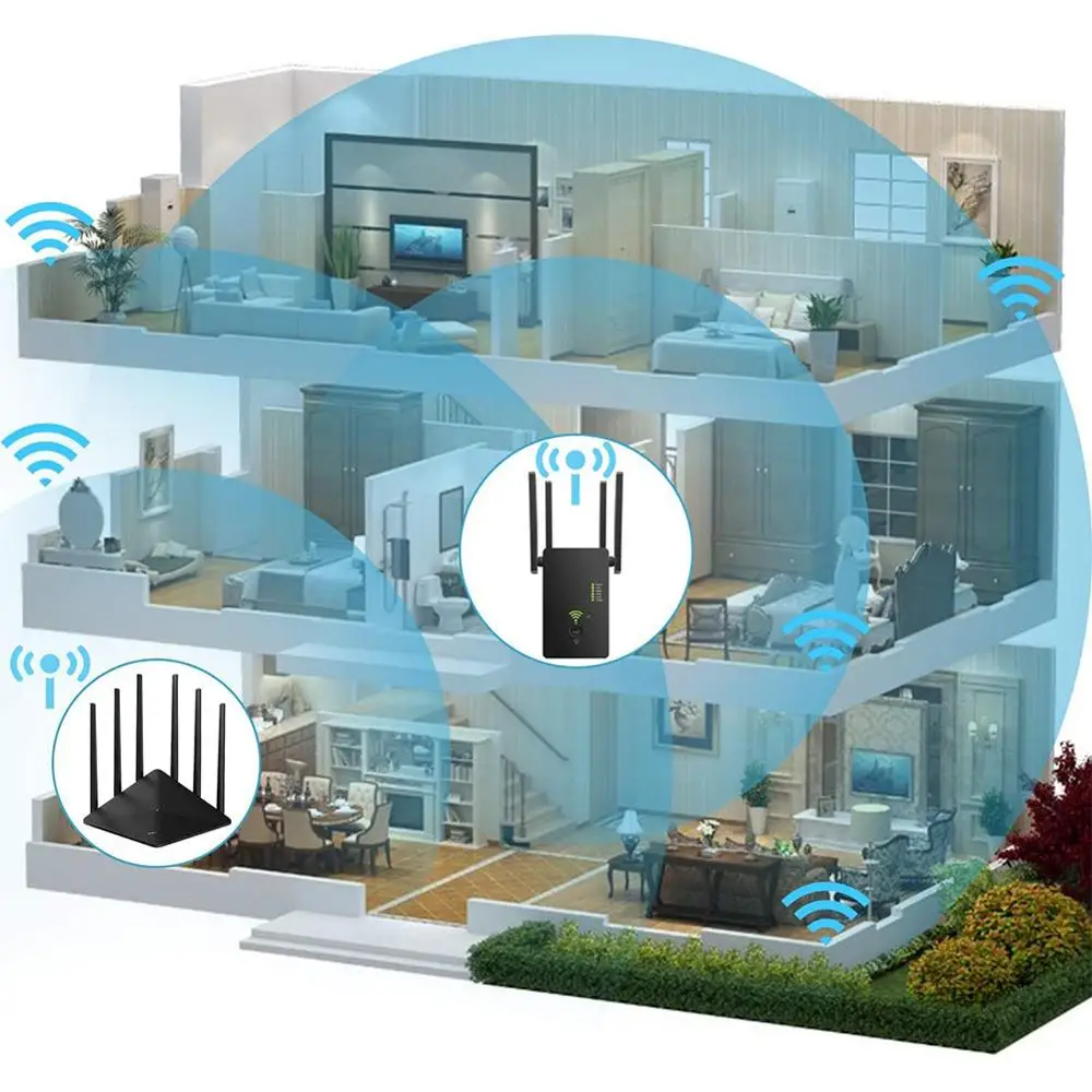 1200 Мбит/с Wi-fi ретранслятор 2 4G 5 ГГц Беспроводной расширитель 802.11N дальний