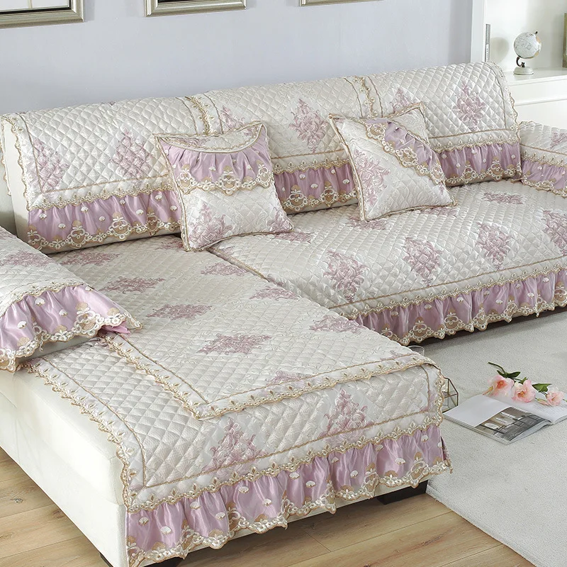 Европейские чехлы для диванов секционные Чехлы гостиной роскошный кружевной