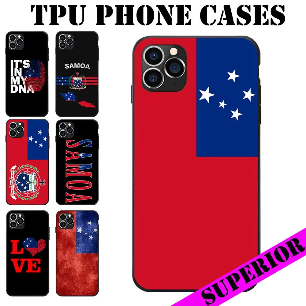 

For iPhone 5 6 7 8 S XR X Plus 11 Pro Max SE 2020 Samoa Samoan Flag Coat of Arms Theme Soft TPU Phone Cases