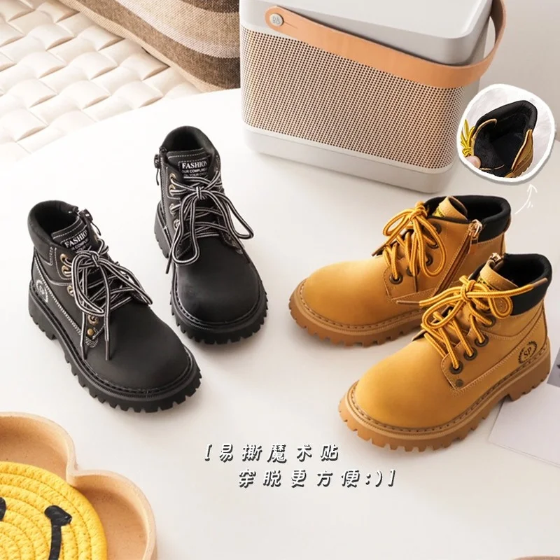 

Korean Style 2021 Autumn Winter Boots for Girls and Boys Thicken Fashion Children Shoes High Quality Kids Ankle Boots 91804