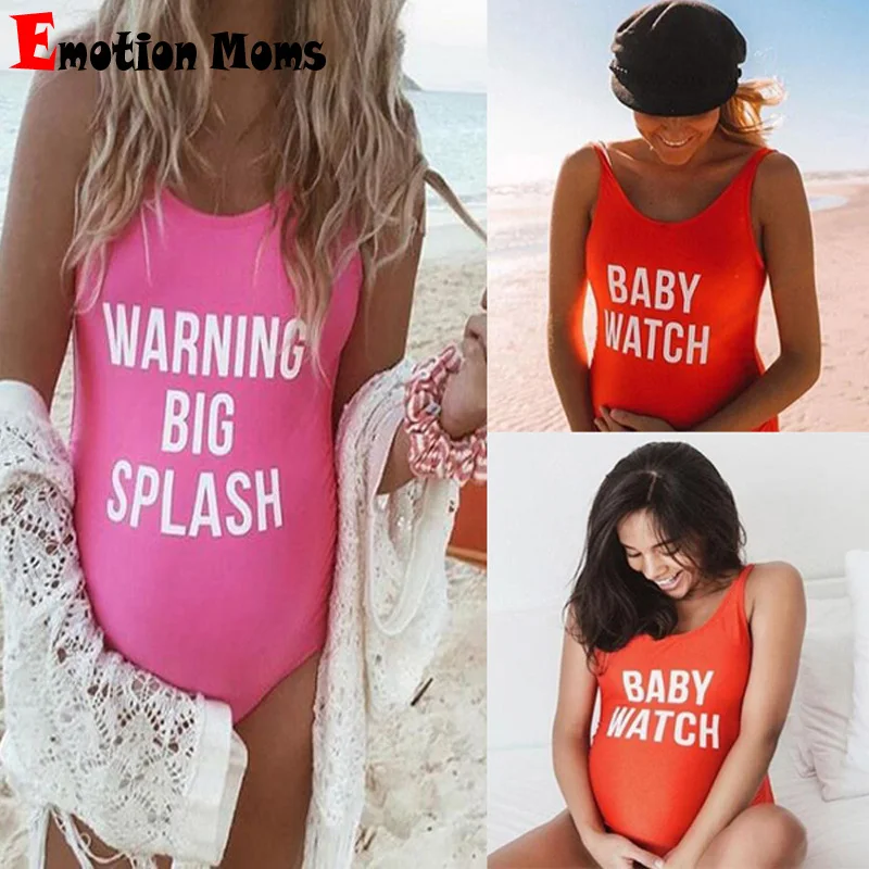 Sexy Maternity Swimsuit Bathing Suit Summer Pregnant swimwear Plus Size Swimwear Striped Print One Piece Bikini Beach