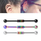 1 шт. промышленные серьги-колокольчики, Надеваемые На ушной хрящ, длинные ушные пусеты, Спиральные серьги для пирсинга, из хирургической стали для женщин и мужчин, ювелирные изделия для тела 14 г