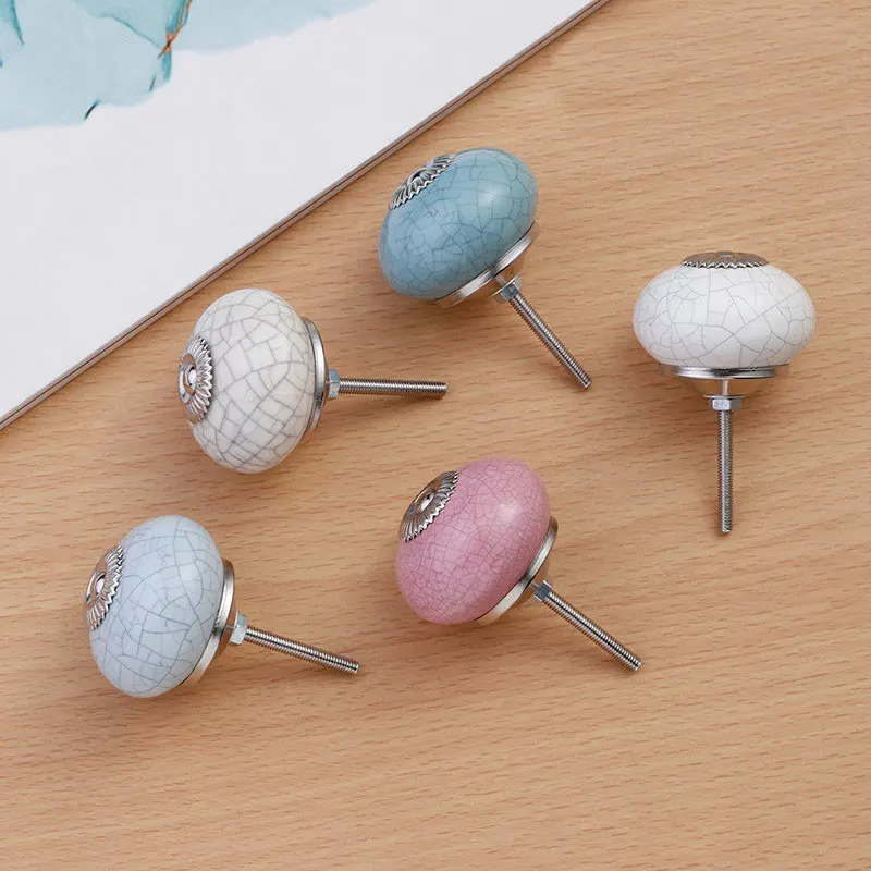 Антикварные ручная роспись Керамика круглые ручки для шкафа На ящики тумба с