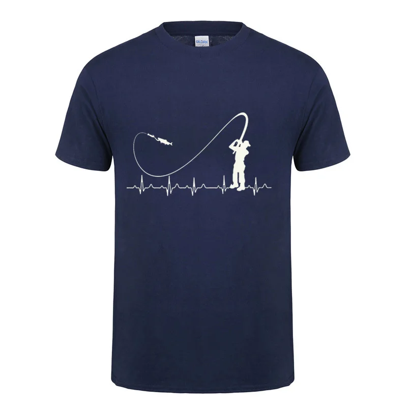 Фото Fishinger Heartbeat футболка Веселая подарки на день рождения идея для рыбацких мужчин