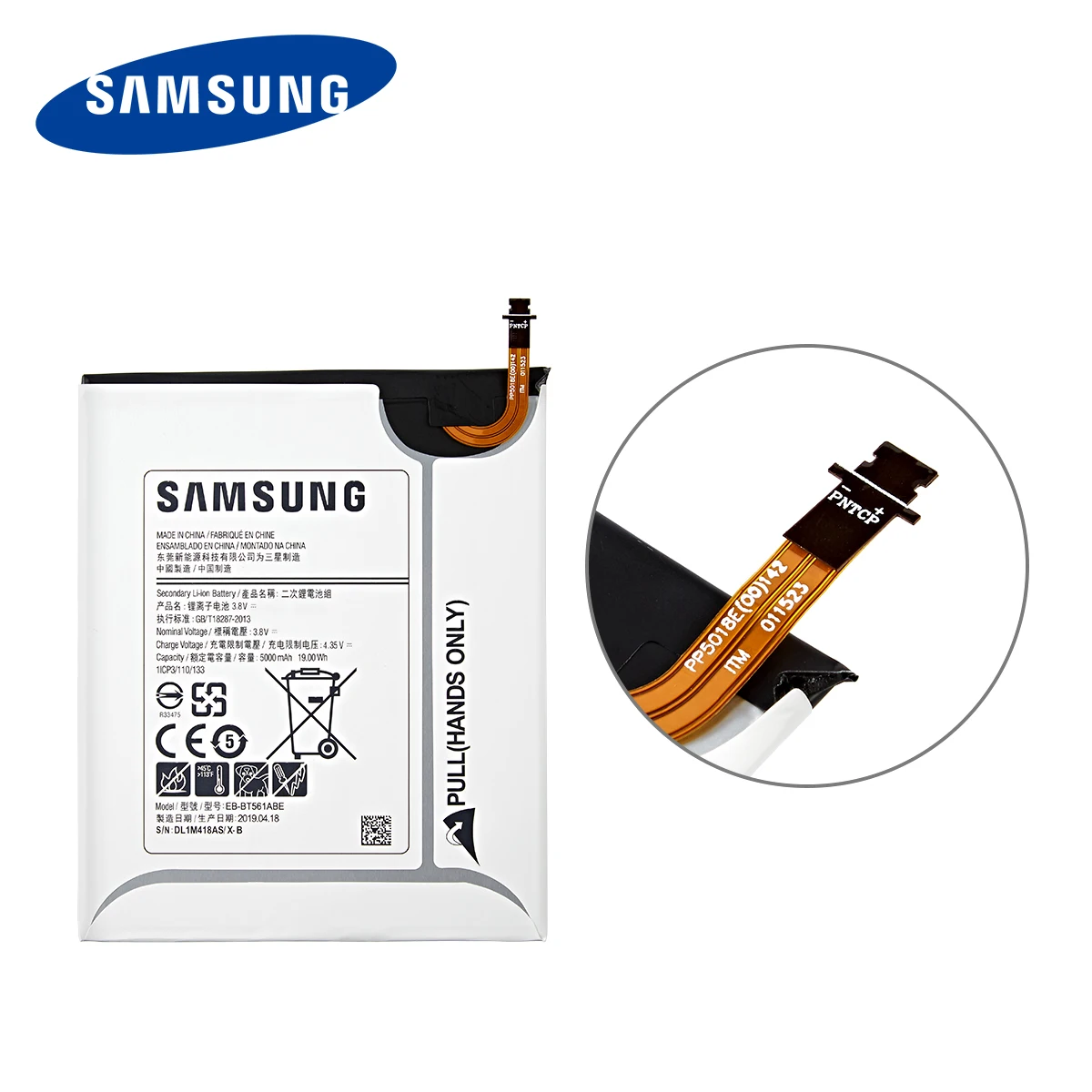 SAMSUNG Оригинальный планшет EB-BT561ABE EB-BT561ABA 5000 мА/ч батарея для Samsung Galaxy Tab E T560 T561 SM-T560