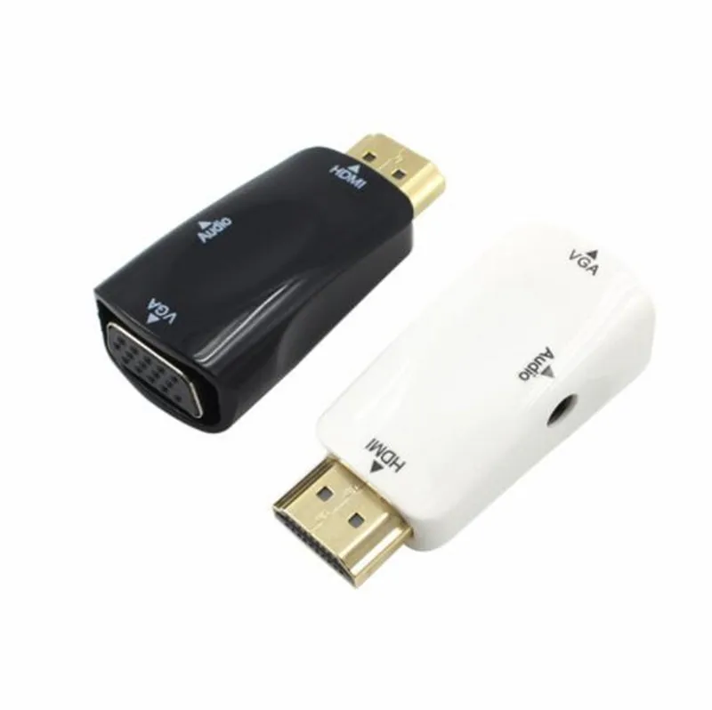 50 шт. HDMI-VGA адаптер HDMI VGA Male-Famale цифровой аналоговый аудио конвертер кабель 1080P для