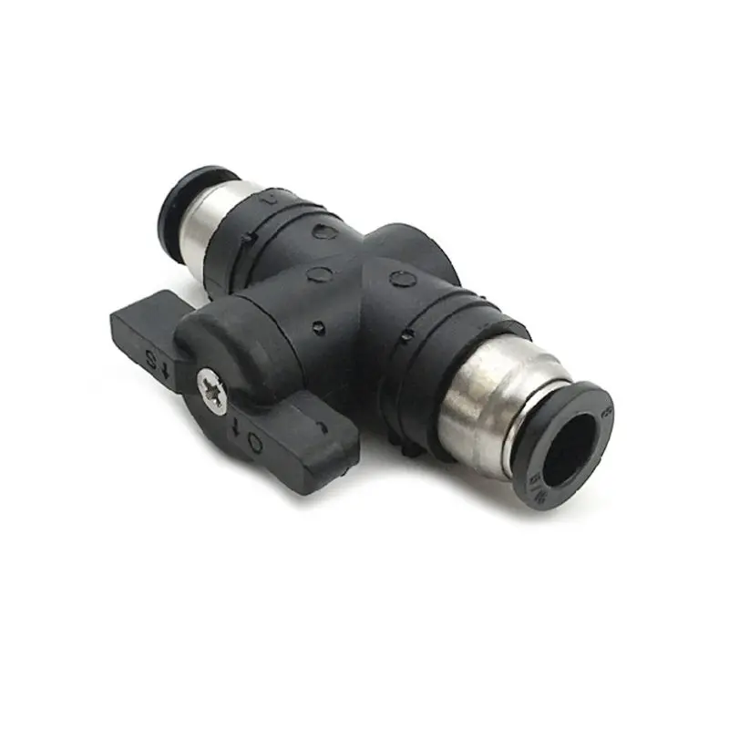 

BUC 4mm 6mm 8mm 10mm 12mm Pneumatic Push In Quick Joint Connector Hand Valve To Turn Switch Manual Ball Current-limiting