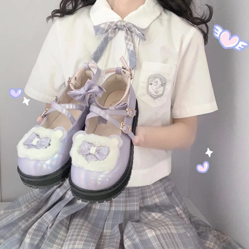 Туфли Lolita милые женские на плоской подошве для чайной вечеринки японские аниме с