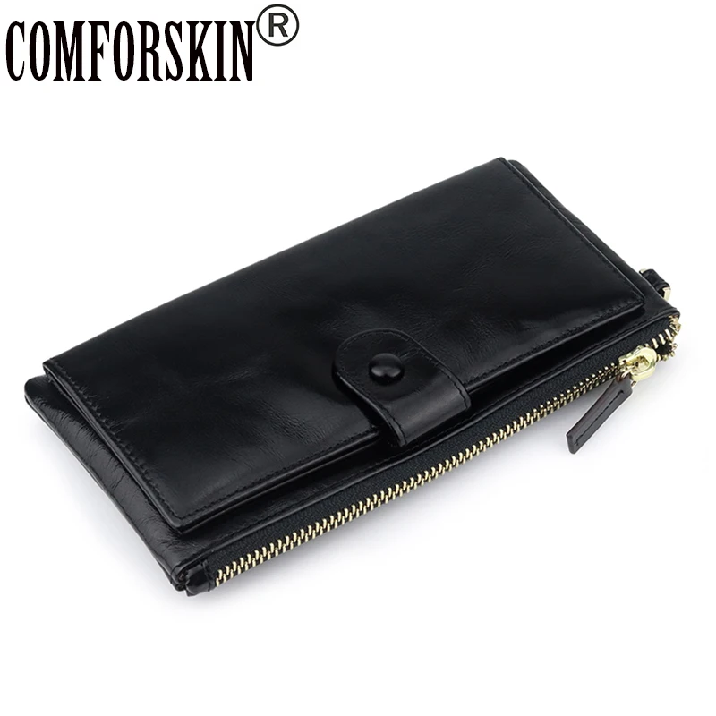 COMFORSKIN, премиум класса, натуральная кожа, Женский кошелек, длинный, на молнии, кошелек для женщин, Новое поступление, большая вместительность, кошельки для карт