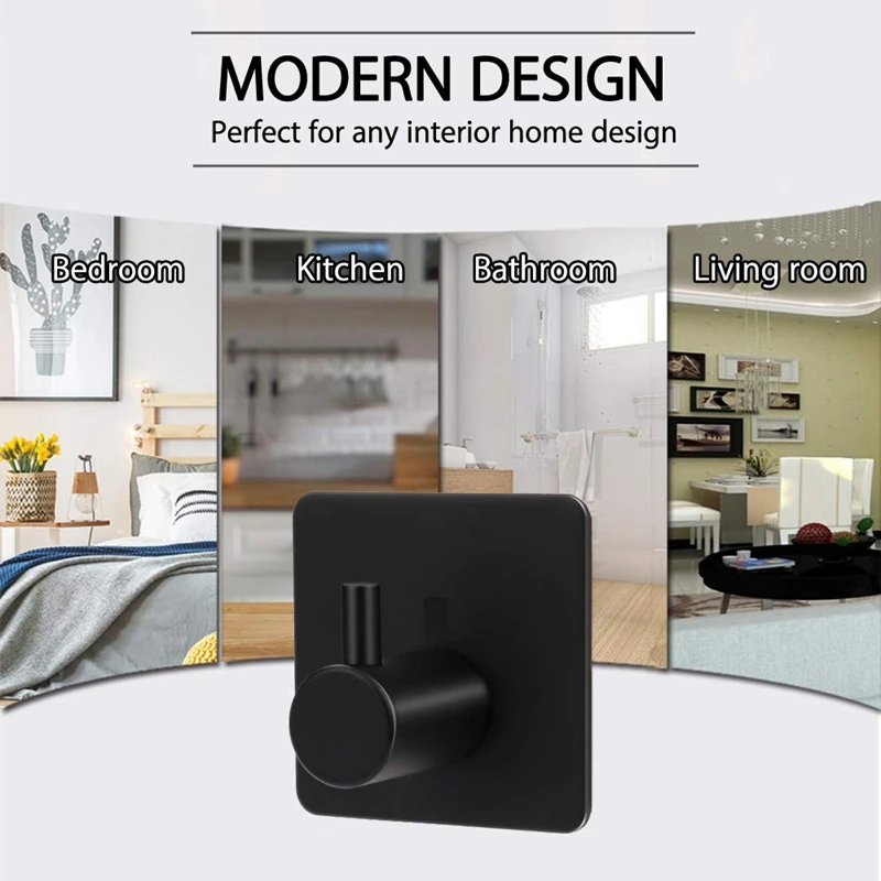 

6 Pack Adhesive Hooks, Wall Hook Heavy Duty Coat Key Robe Towel Hooks with 2 Pack Toilet Tank to Bowl Bolt Kits