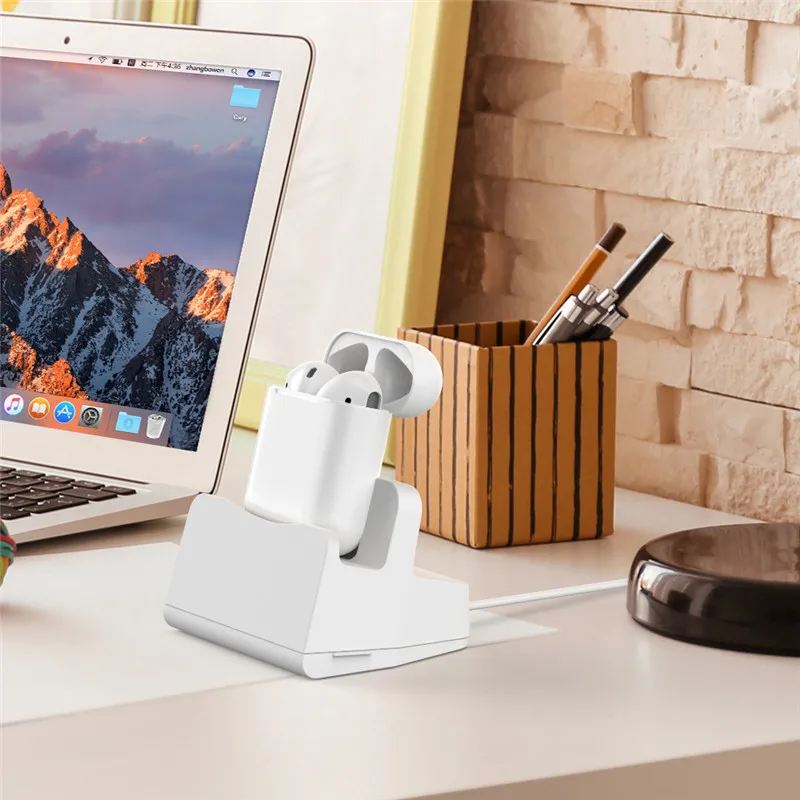 Подставка для airpods настольное зарядное устройство док-станция планшет Мобильная поддержка держатель телефона стол для iPhone 567 i7 i10 TWS зарядная станция