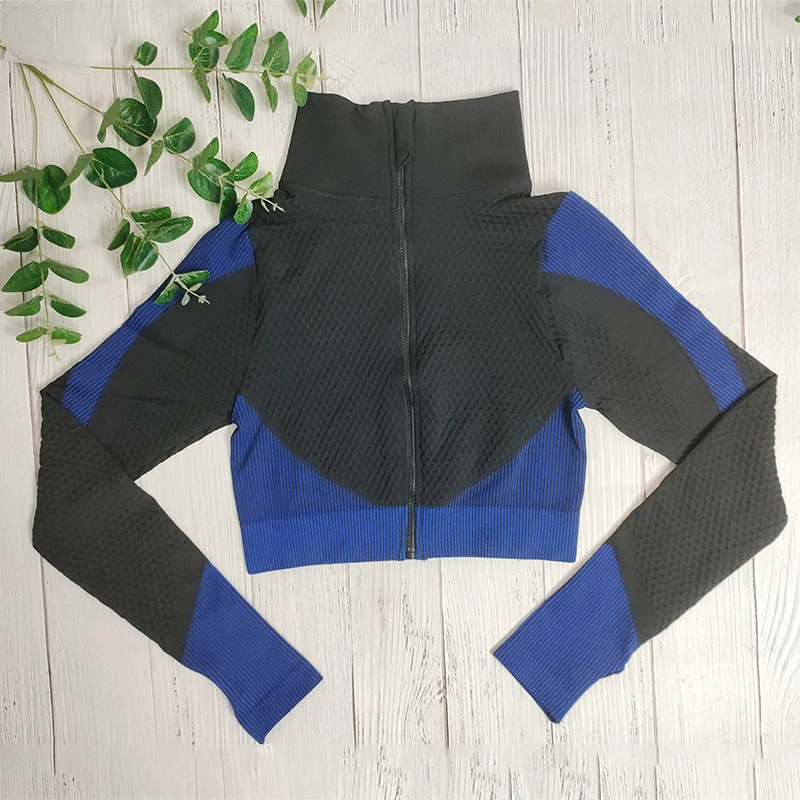 

Women Seamless Sport Shirts Slim Fit Long Sleeve Full Fitness Coat Yoga Crop Top with Thumb Holes Gym Jacket Workout Sweatshirts