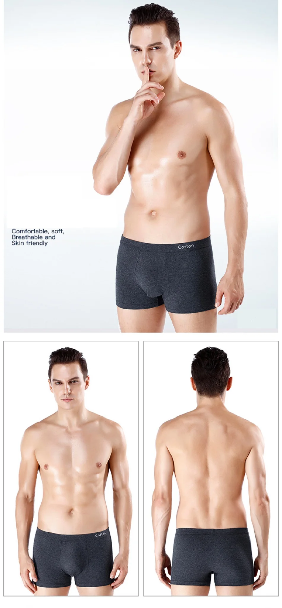 AAA хлопковые мужские трусы боксеры мужские хлопковые Para Hombre u-образные боксеры со средней талией однотонное нижнее белье для мужчин s Calsones Homme Bielizna