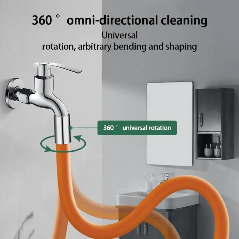 360 Rotation Splash-proof Universal Faucet Extension Extender Foaming Tube Free Bending Hardware Household Merchandise | Дом и сад