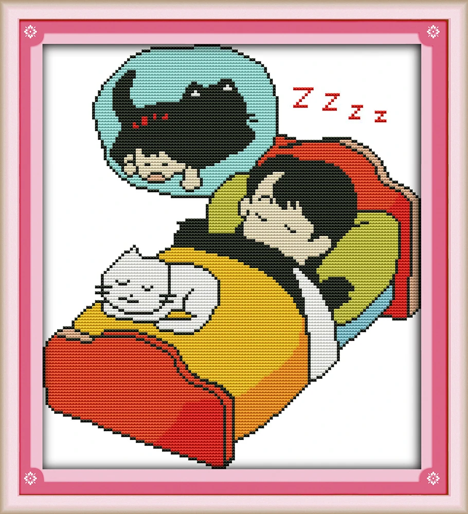 

Dream cross stitch kit aida 14ct 11ct count printed canvas stitches embroidery DIY handmade needlework