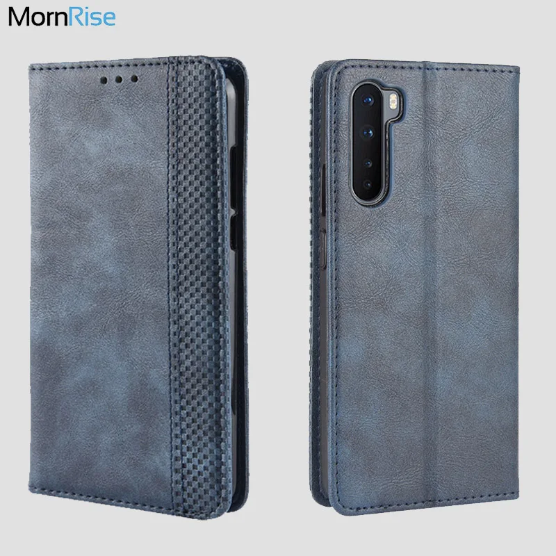 Роскошный кожаный чехол книжка с магнитной застежкой в стиле ретро для OnePlus Nord / N10