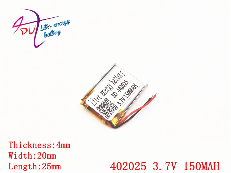 Вилка ZH1.25 150 мА · ч 402025 3 7 В литий-полимерный аккумулятор Bluetooth гарнитура ручка для