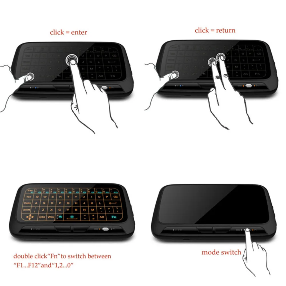 Mini Backlight Wireless Keyboard 2.4GH18 Plus USB Portable with Touchpad Mouse for Windows Android Smart TV Linux | Электроника