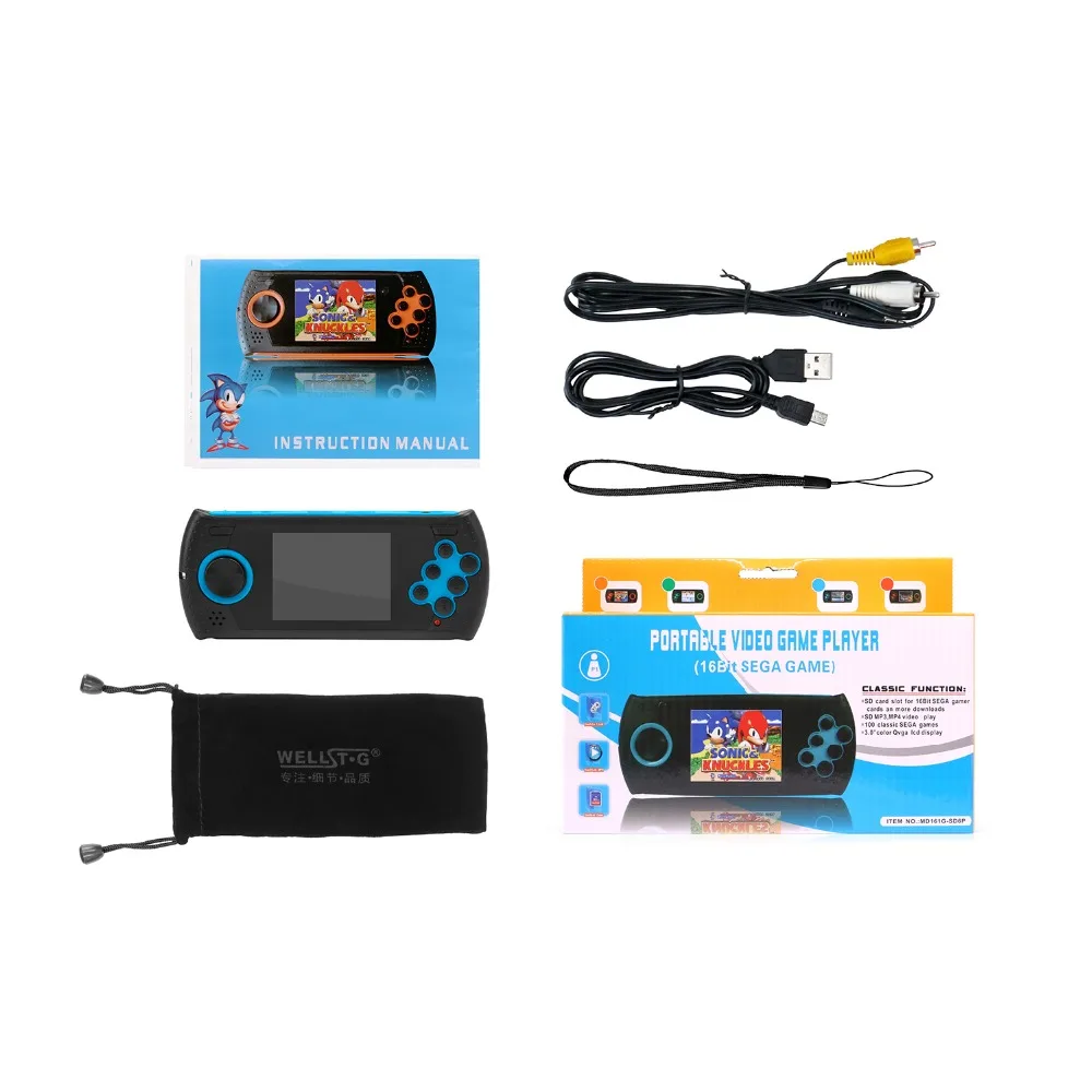 

New MD16 Retro Mini handheld game console PSP Nostalgia SUP handheld game console 16bit Sega games are supported for download