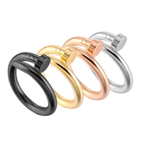 2021 trendy fashion personality men and women titanium steel nail ring open ring engagement marriage ring for women