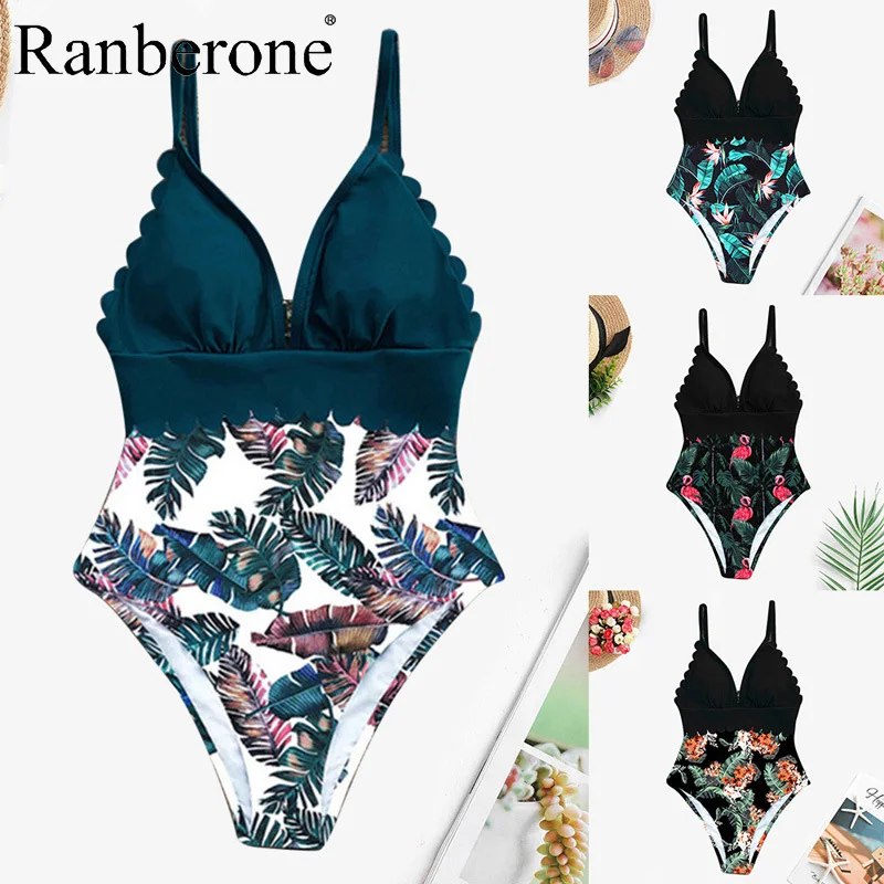Женский купальник-бикини с цветочным принтом и открытой спиной | Спорт