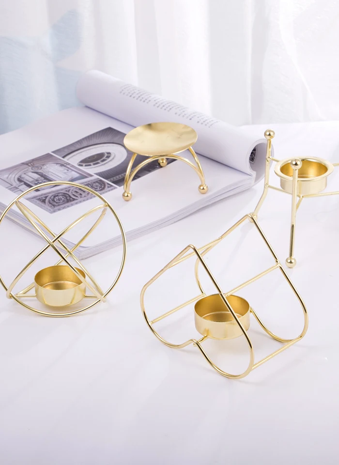 Ретро Классическая свечка трехногий держатель геометрический Подсвечник металл