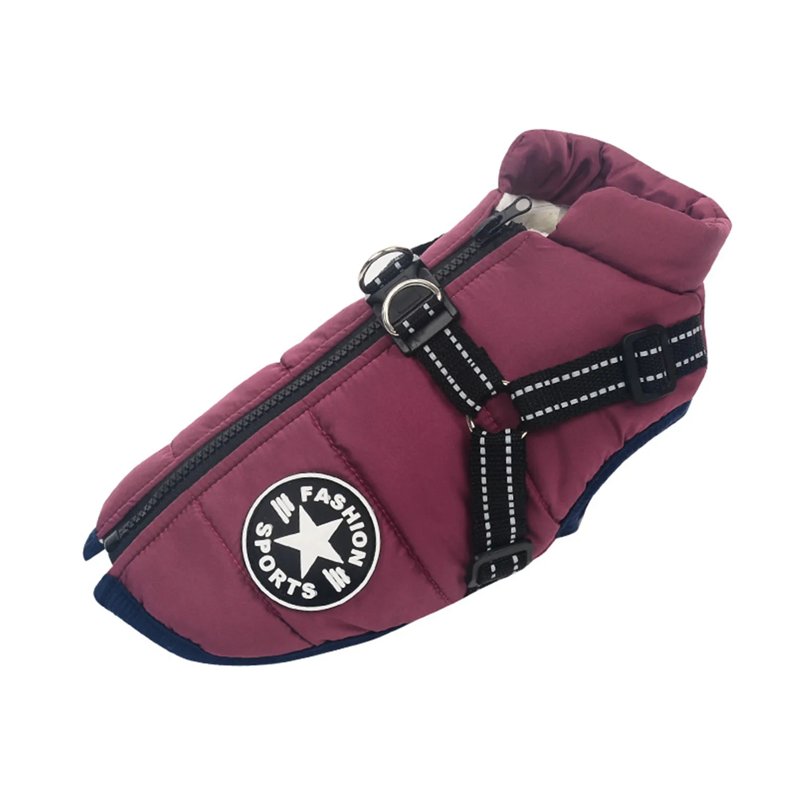 

Warm Waterproof Jacket With Harness for Pet Dog Winter Comfy Cotton Apparel Padded Vest for Small Medium Dogs FPing