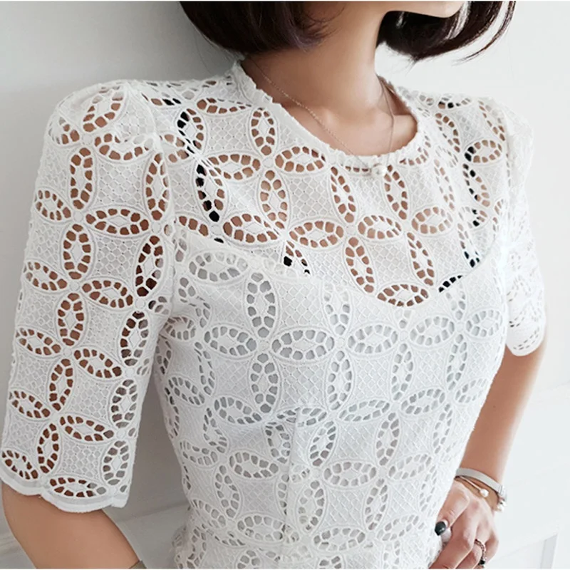 

Women Sexy Elegant Hollow Out Lace Pencil Dress 2020 Summer High quality New Korean Slim Solid Color Work Office Vestidos Female
