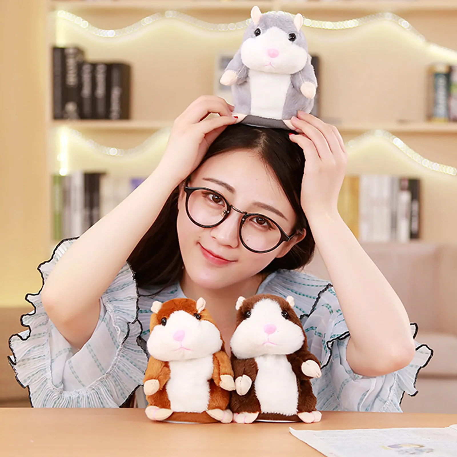 Учитесь повторять маленький плюшевый хомяк игрушка запись детские игрушки