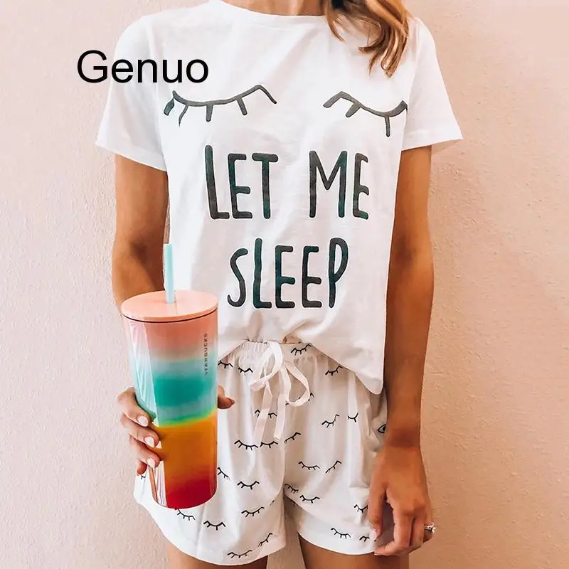 

Fashion Loungewear Women Sleep Bottoms Short Sleeve Summer Nightgown Pajama Set 2020 Fashion Tie-dye Nightwear Sleepwear Women
