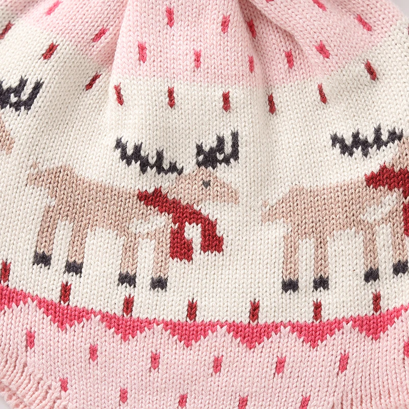Милая теплая шапка с рисунком оленя для мальчиков и девочек Сезон осень зима