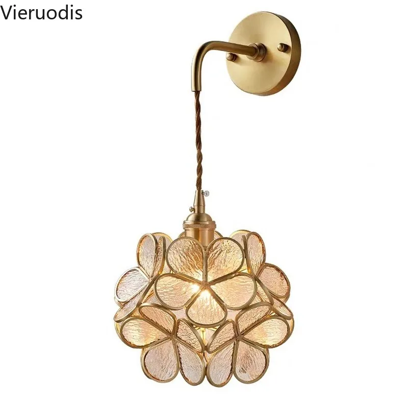 СВЕТОДИОДНЫЙ цветной настенный светильник в виде цветка японская стеклянная