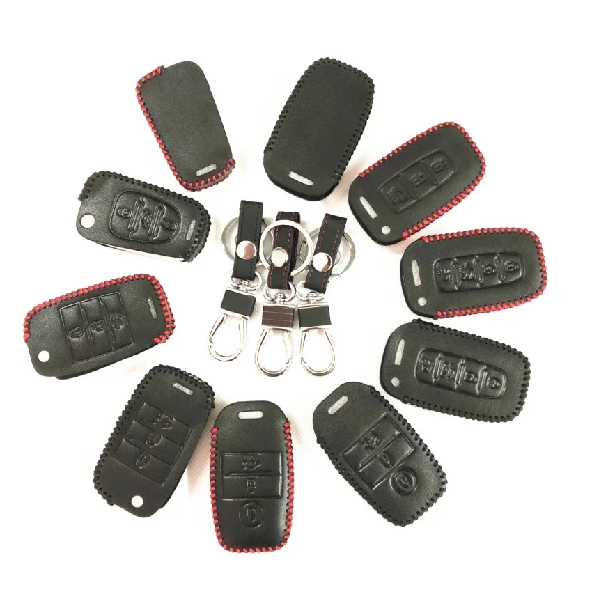 Верхний слой кожаный чехол для ключей Kia Ceed Sorento Cerato K3 K3S K4 K5 KX3 Sportage KX5 3 кнопки пульт